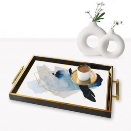 Aberto Design Bandeja de Vidrio 50 x 29 x 3.5 cm Decoración Hogar Servir Elegancia